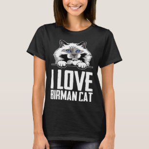 Camiseta Eu amo gato birmanês