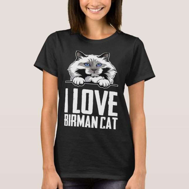 Camiseta Eu amo gato birmanês (Frente)