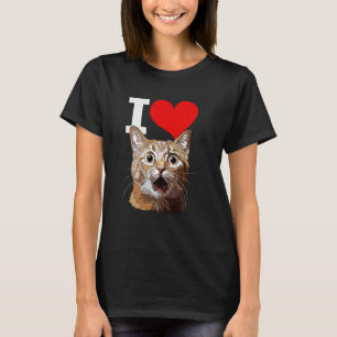 Camiseta Eu Amo Gato Laranja Mia Gatinho Miau Mamãe Papai L