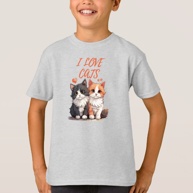 CAMISETA EU AMO GATOS (Frente)