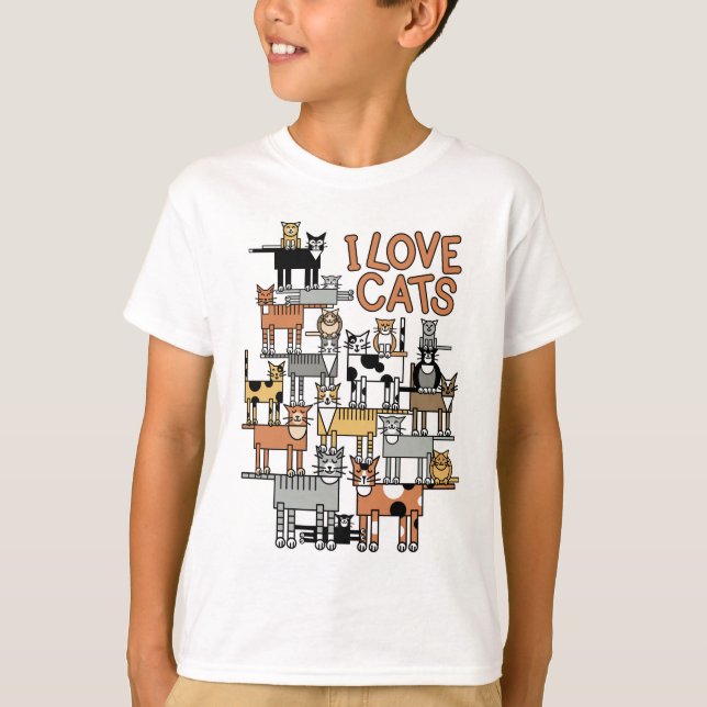 CAMISETA EU AMO GATOS (Frente)