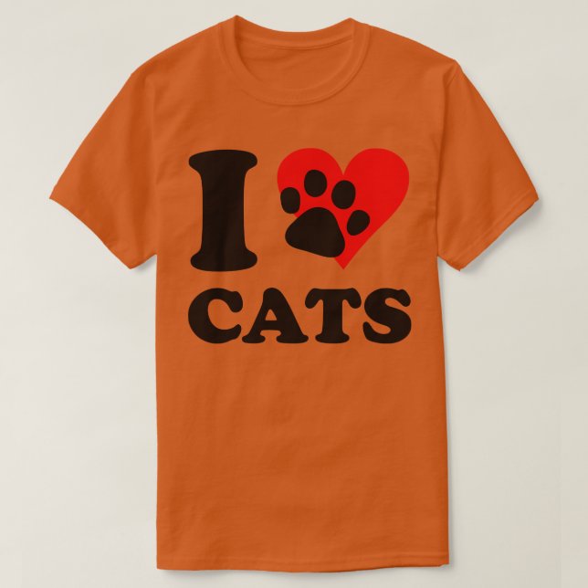 Camiseta Eu Amo Gatos (Frente do Design)
