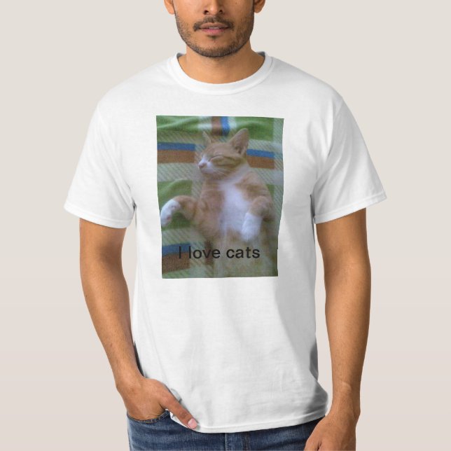 Camiseta Eu amo gatos (Frente)