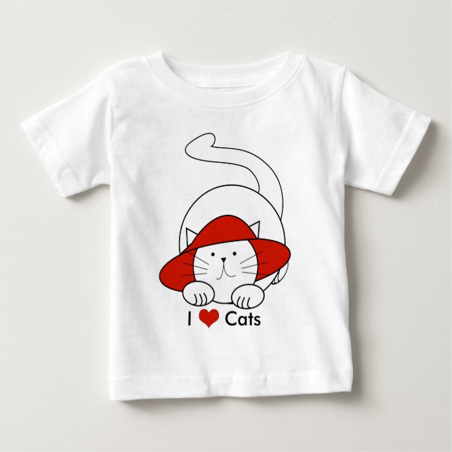 Camiseta Eu Amo Gatos (Frente)