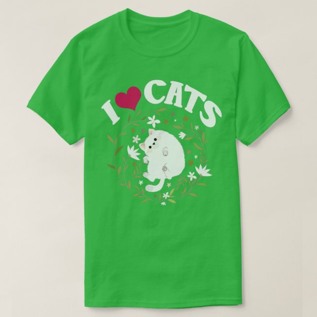Camiseta Eu Amo Gatos1 (Frente do Design)