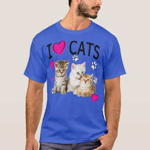 Camiseta Eu Amo Gatos Amo Gatos Amo Gatinhos