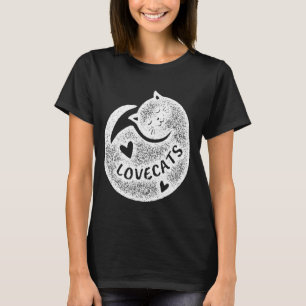 Camiseta Eu Amo Gatos Animais Felinos