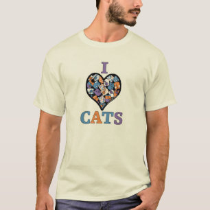 Camiseta Eu Amo Gatos - Coração Colulial