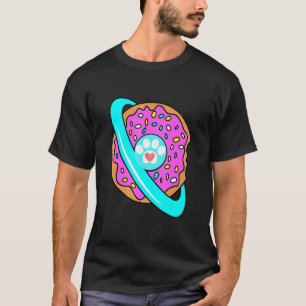 Camiseta Eu Amo Gatos Donut Purpurina Flutuante Natação de 