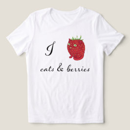Camiseta Eu amo gatos e berries