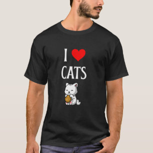 Camiseta Eu Amo Gatos Eu Adoro Gatos Amante de Gatos Grande