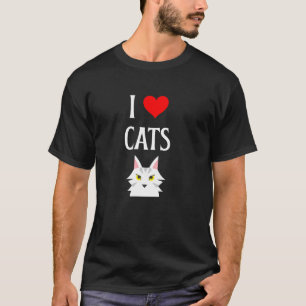 Camiseta Eu Amo Gatos Eu Adoro Gatos Amante de Gatos Grande