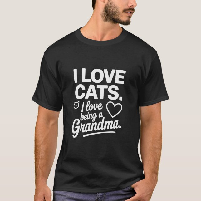 Camiseta Eu Amo Gatos Eu Amo Ser Uma Avó (Frente)