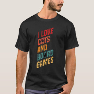 Camiseta Eu amo gatos gato gatos jogo de tabuleiro jogos de