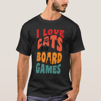 Camiseta Eu amo gatos gato gatos jogo de tabuleiro jogos de