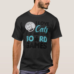 Camiseta Eu amo gatos gato gatos jogo de tabuleiro jogos de