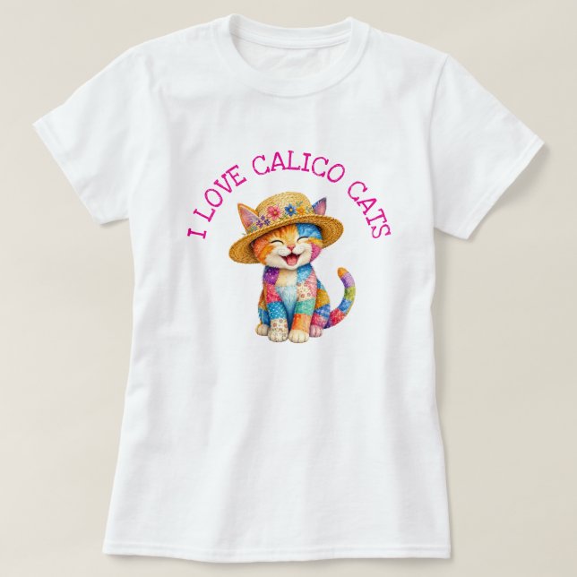 Camiseta Eu Amo Gatos Malhados (Frente do Design)