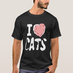 Camiseta Eu Amo Gatos Pelo Macio Felino Pet Coração Gato