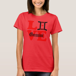 Camiseta ♊! Eu Amo Gemini-Best-Zodiac Sinal Slim-Hit