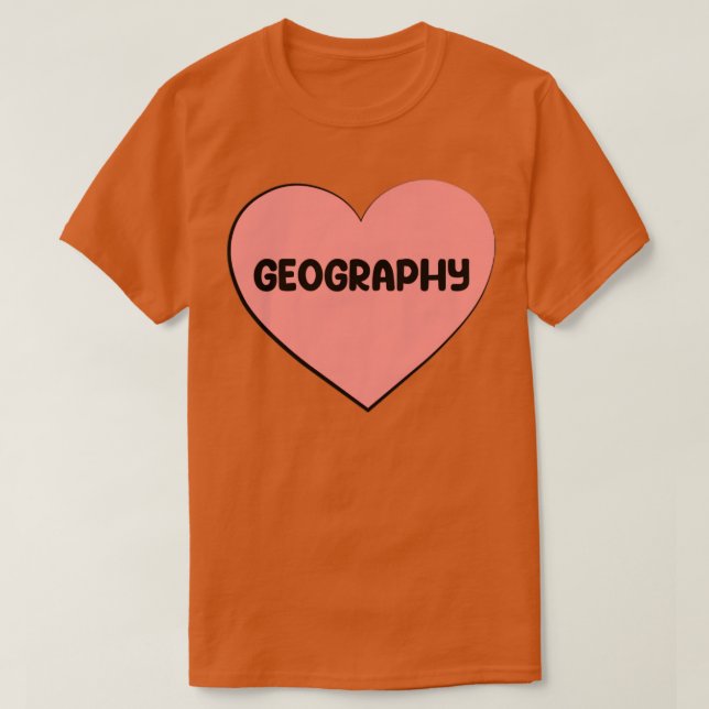 Camiseta eu amo GEOGRAPHY (Frente do Design)