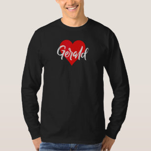 Camiseta Eu Amo Gerald Primeiro Nome  Amor Coração