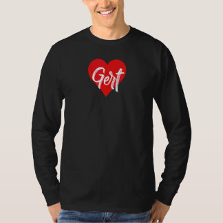 Camiseta Eu amo Gert primeiro nome  amor coração