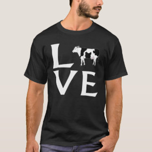 Camiseta Eu Amo Gif de Vaca Fofa