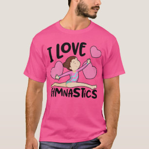 Camiseta Eu Amo Ginástica Esportes Ginástica Garotas Mulher