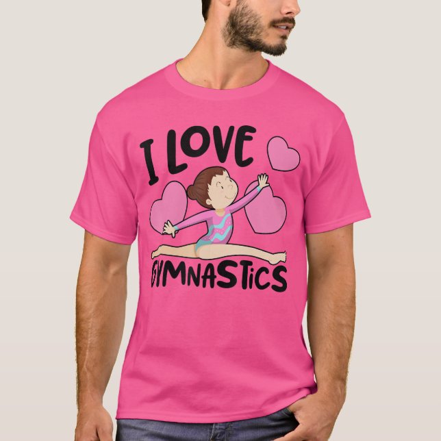 Camiseta Eu Amo Ginástica Esportes Ginástica Garotas Mulher (Frente)