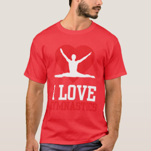 Camiseta Eu Amo Ginástica Ginastas Ginasta Amante de Esport