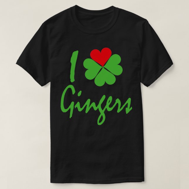 Camiseta Eu Amo Gingers I Shamrock Heart Gingers (Frente do Design)