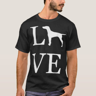 Camiseta Eu Amo Gráfico Branco de Amante de Cachorro Vizsla