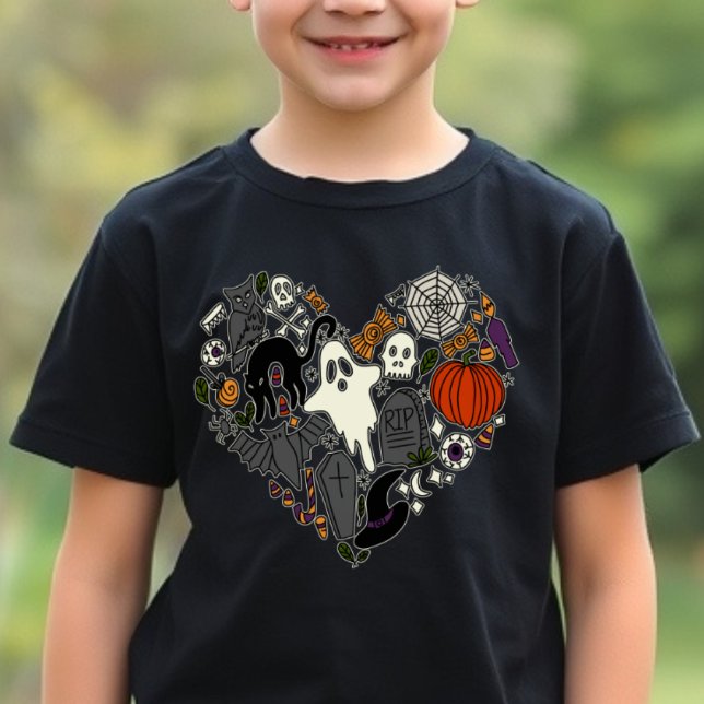 Camiseta Eu Amo Gráfico de Feriado de Halloween de Roupa Ca (Criador carregado)