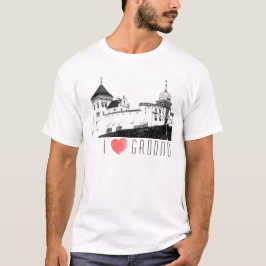 Camiseta Eu Amo Grodno Belarus Architecture Sketch Castle