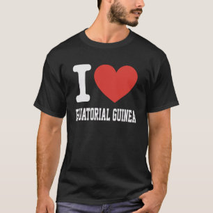Camiseta Eu Amo Guiné Equatorial Coração Souvenir Amantes O