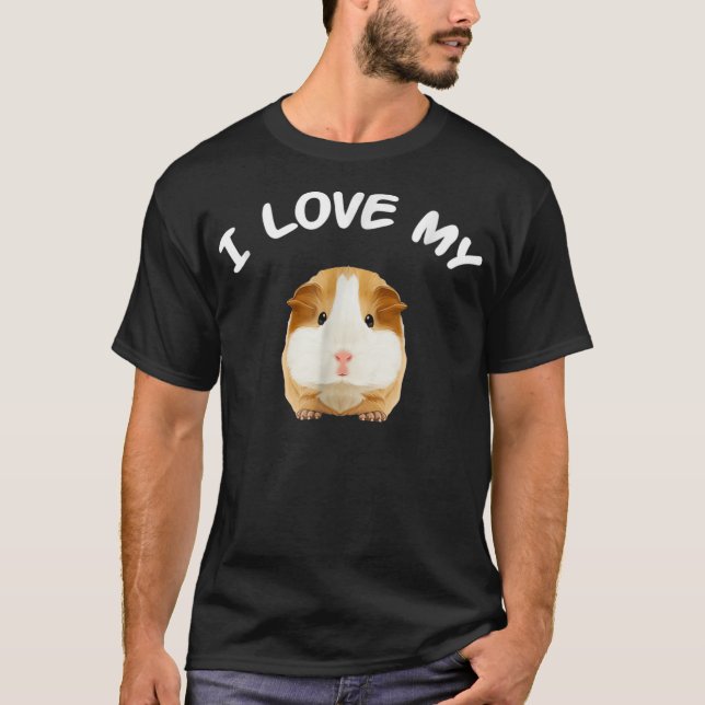Camiseta Eu amo Guiné Pig perfeito presente de amantes de c (Frente)