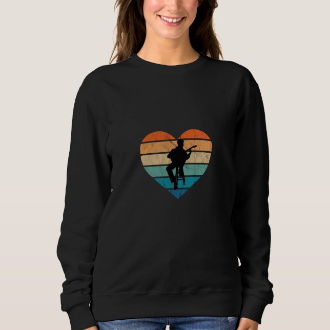 Camiseta Eu Amo Guitaristas Com Violão Acústico (Frente)