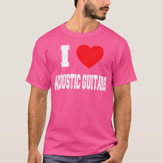 Camiseta Eu Amo Guitarras Acústicas