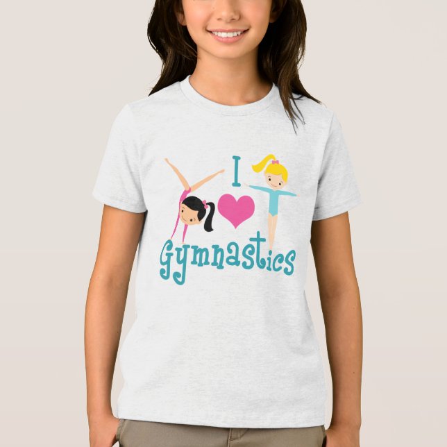 Camiseta Eu Amo Gymnastics Gymnast Girls Bonitas (Frente)