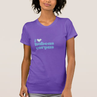 Camiseta eu amo habeas corpus blue em roxo