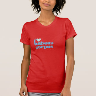 Camiseta eu amo habeas corpus blue em vermelho