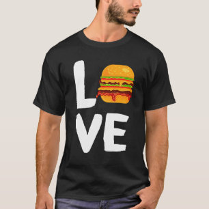 Camiseta EU AMO HAMBÚRGUER DE QUEIJO Comida Rápida Não Saud