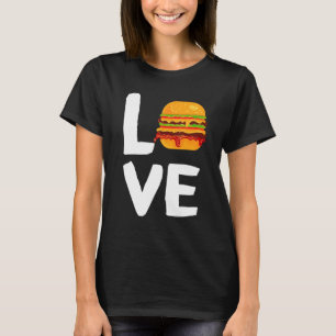 Camiseta EU AMO HAMBÚRGUER DE QUEIJO Fast Food Não Saudável