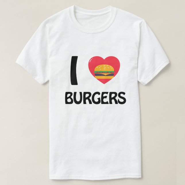 Camiseta Eu amo Hambúrgueres (Frente do Design)
