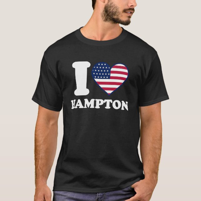 Camiseta Eu amo Hampton I Hearton Hampton (Frente)