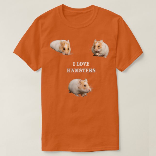 Camiseta Eu Amo Hamsters (Frente do Design)