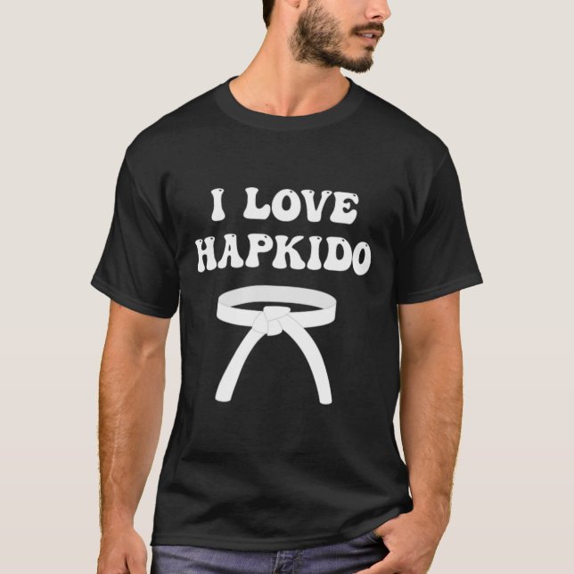 Camiseta Eu Amo Hapkido Boxe Asiático Jiujitsu Kickboxing L (Frente)