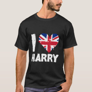Camiseta Eu Amo Harry Union Jack Heart