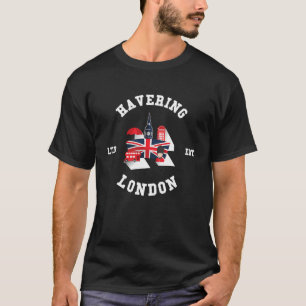 Camiseta Eu Amo HAVERING Crachá da Bandeira da Cidade de Lo