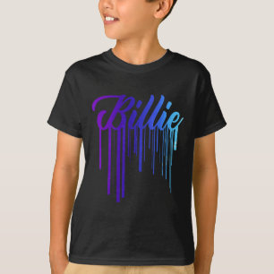 Camiseta Eu Amo Heart Billie Primeiro Nome Personalizado Gr
